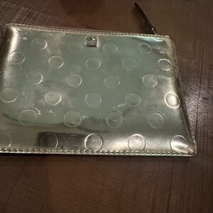Kate Spade Metallic Gold Polka Dot Pouch